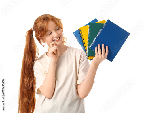 Teenage redhead girl with n...