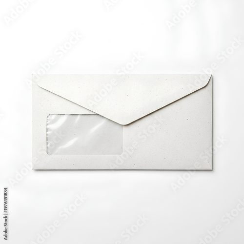 White envelope with a window for mailing documents and letters 1.
