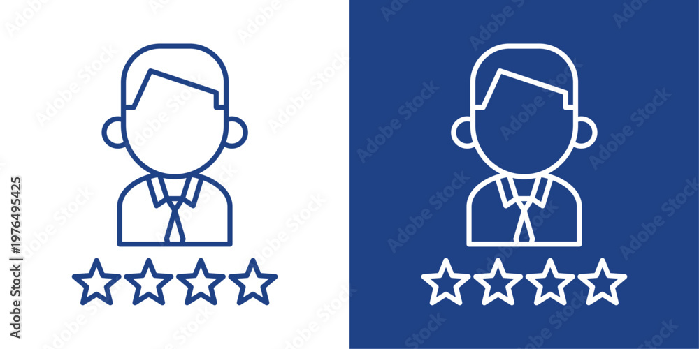 Fototapeta premium Professional Rating Blue And White Icon Style Collection