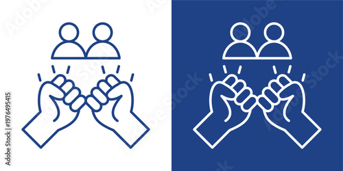 Respect Support Blue And White Icon Style Collection