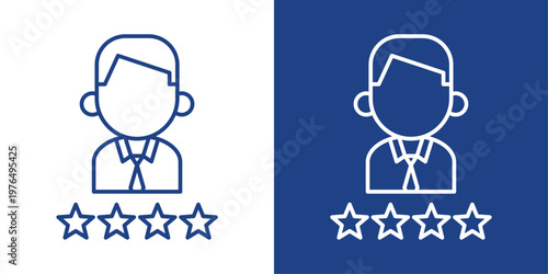 Professional Rating Blue And White Icon Style Collection