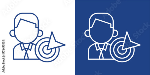 Success Target Blue And White Icon Style Collection