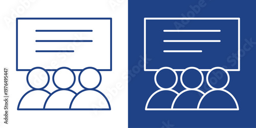 Class Group Blue And White Icon Style Collection