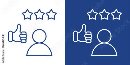 Prominence Status Blue And White Icon Style Collection