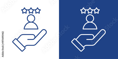 Exclusivity Selection Blue And White Icon Style Collection