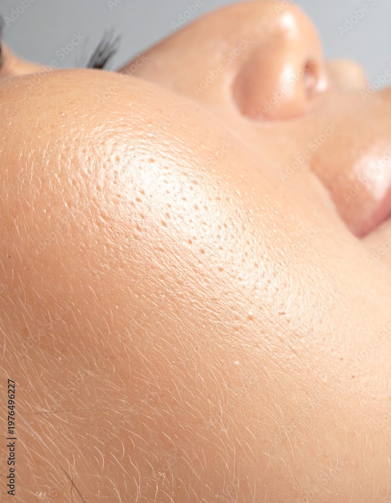 Fototapeta premium Macro close up of clean human skin texture with natural pores