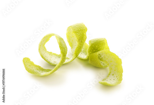 Lime peel isolated on white...