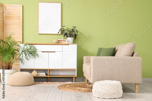 Soft knitted poufs with com...