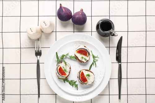 Plate of sandwiches with fr...