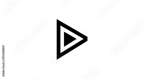 Abstract geometric play button symbol graphic design.