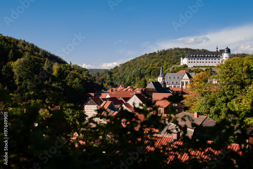 Panorama Stadt und Schloss Stolberg im Harz, Sachsen-Anhalt