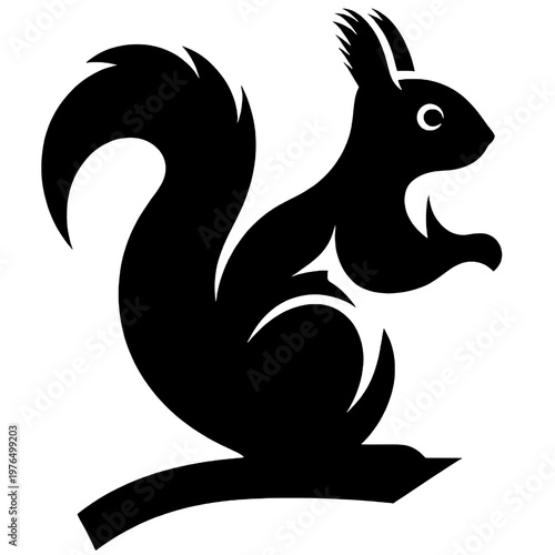 Silhouette of a wild squirrel