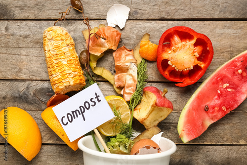 Bucket of organic waste wit...