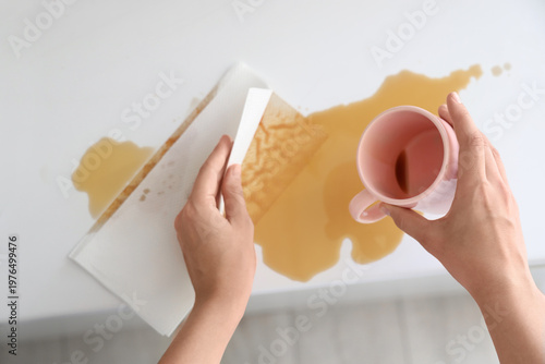 Female hands with paper tow...
