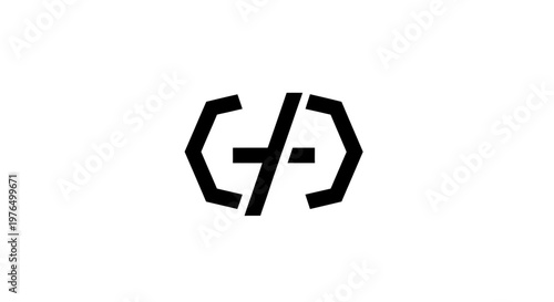 Abstract symbol representing code or programming concept.