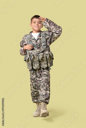 Cute little happy soldier i...