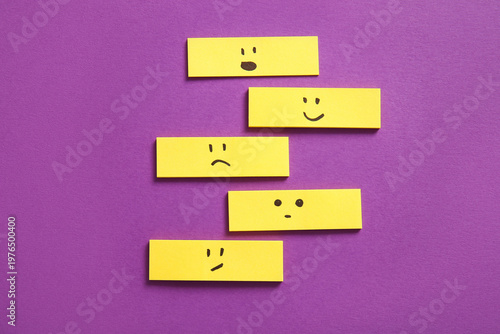 Sticky papers with drawn ha...