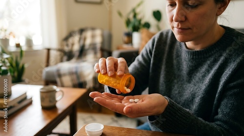 Daily Medicine Intake in Cozy Home Setting