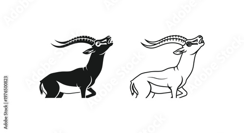 Antelope Symbols Ancient Art  Mythology Vector