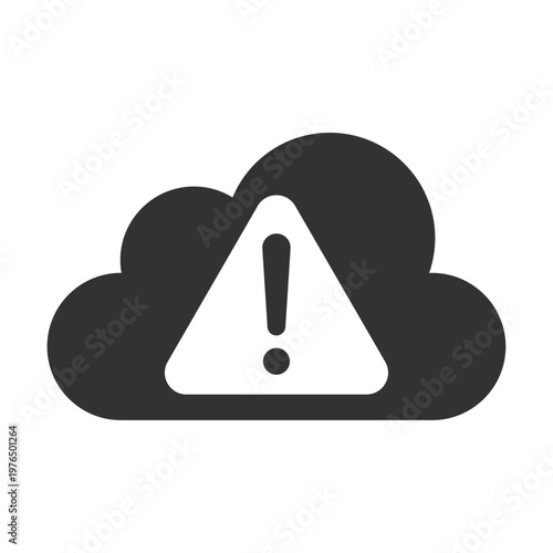 クラウド警告アイコン｜ウイルス・マルウェア・感染・セキュリティリスク