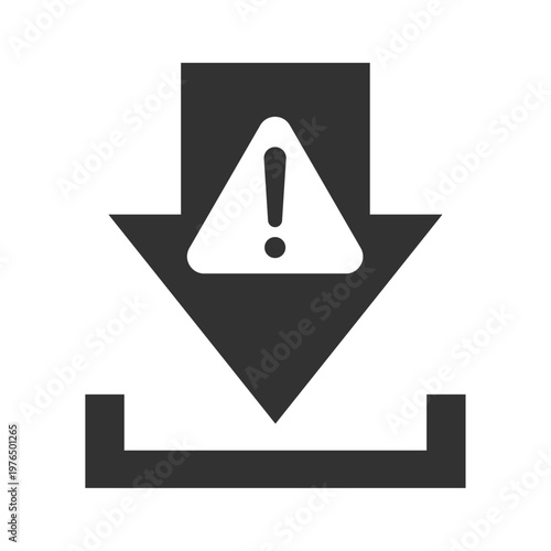 ダウンロード警告アイコン｜ウイルス・マルウェア・感染・セキュリティリスク