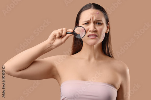 Stressed young woman with a...