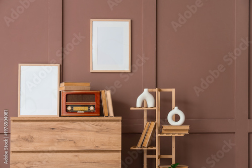 Wooden dresser with retro r...
