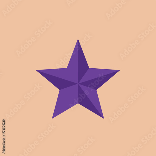 A single purple star graphic floats against a muted peach background.
