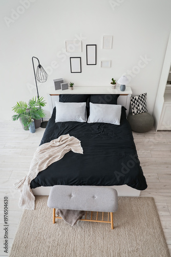 Interior of bedroom with ho...