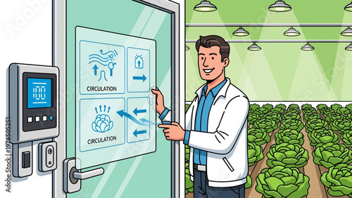 Scientist Explaining Growth Process in Controlled Environment.