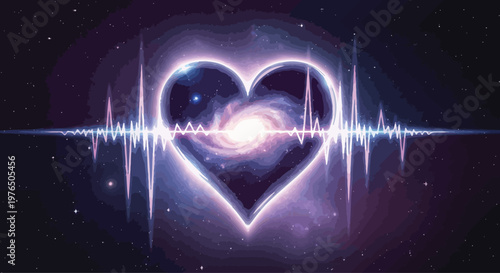 Glowing Heart with Light Effect.