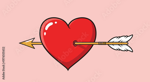 Heart pierced by love arrow symbol 2.