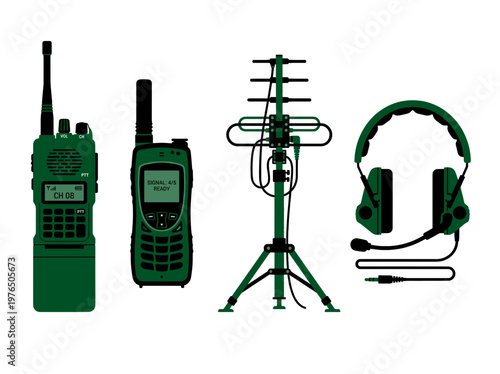 An array of communication devices, essential for information transfer