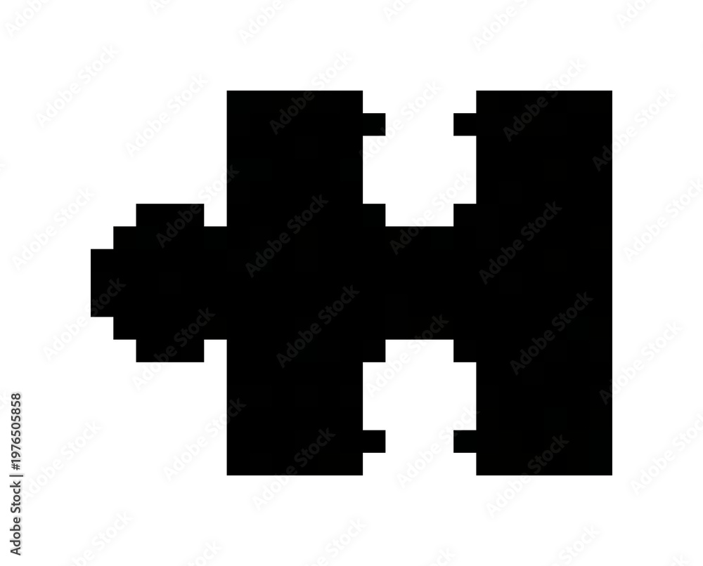 Obraz premium A Puzzle Piece Pixel Art Icon (Solid style)
