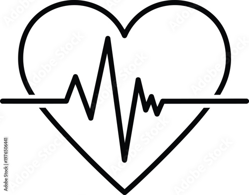 Medical Heartbeat Line Icon Symbol.