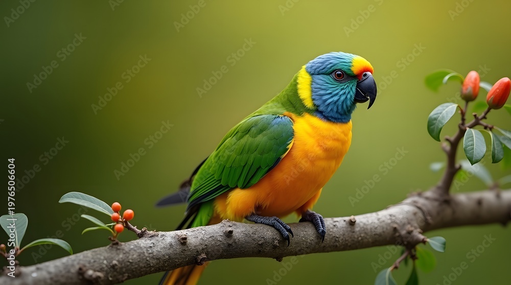 Obraz premium A Beautiful Colorful Parrot with Vibrant Feathers