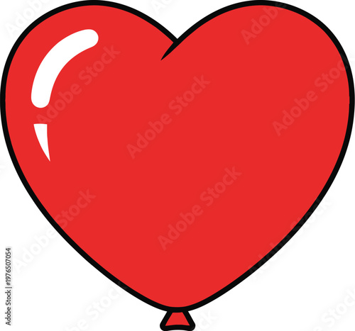 Red heart shaped love symbol balloon.