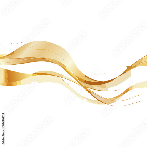 黄金の風をイメージした抽象的なラインイラスト