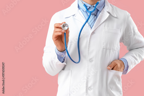 Male doctor with stethoscop...