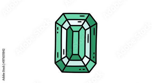 Emerald Cut Gemstone Illustration