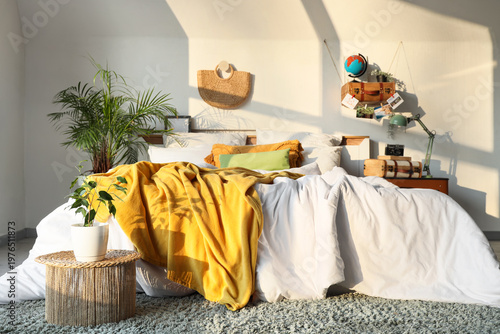 Interior of stylish bedroom...