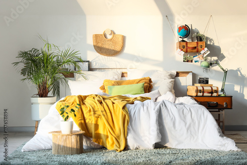 Interior of stylish bedroom...