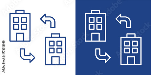 B2B Exchange Blue And White Icon Style Collection