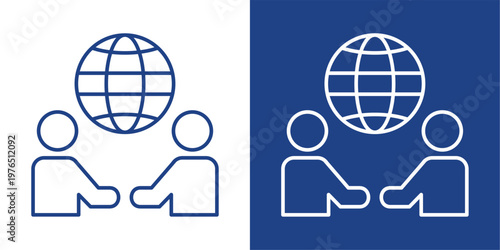 Partnership Network Blue And White Icon Style Collection