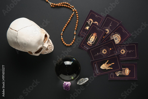 Magical crystal ball with t...