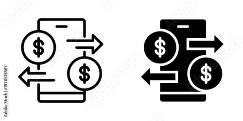 Transaction icon, element icon for design branding, print, and digital media