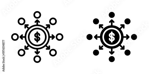 Decentralized icon, element icon for design branding, print, and digital media