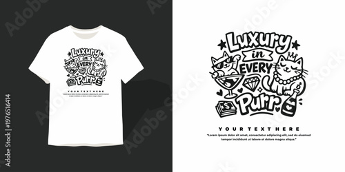 Luxury in Every Purr Funny Cat T-Shirt Design