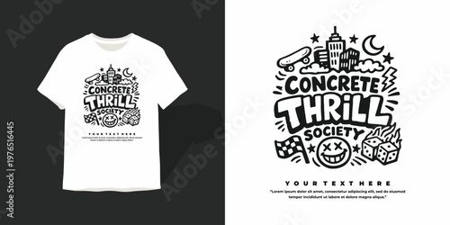 Concrete Thrill Society Urban Streetwear T-shirt Design
