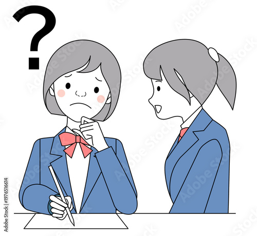 疑問に思う女性